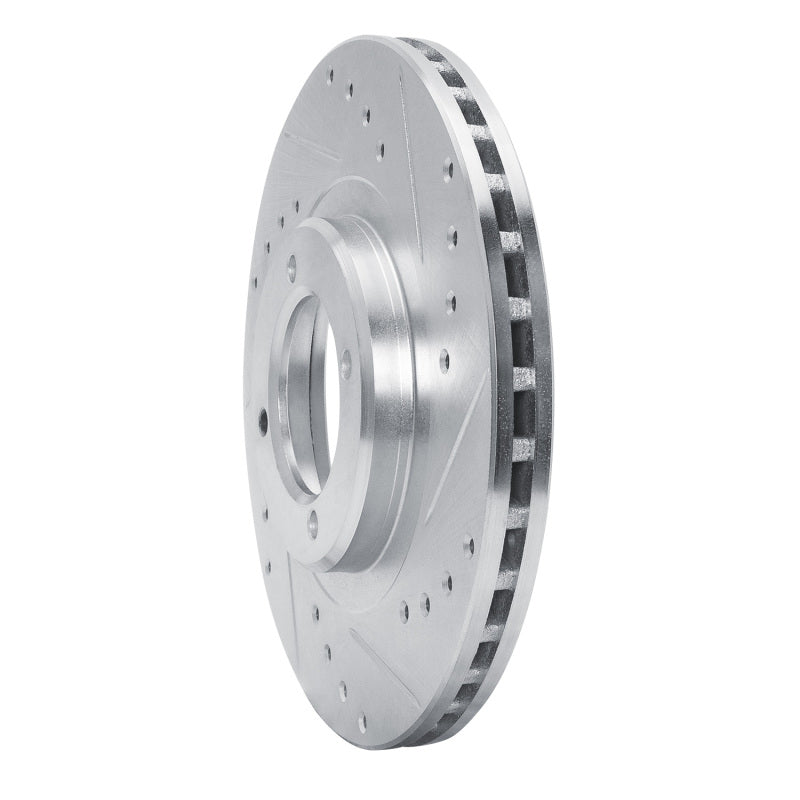 R1 85-88 Toyota Cressida Front Right Drilled & Slotted Silver Brake Rotor