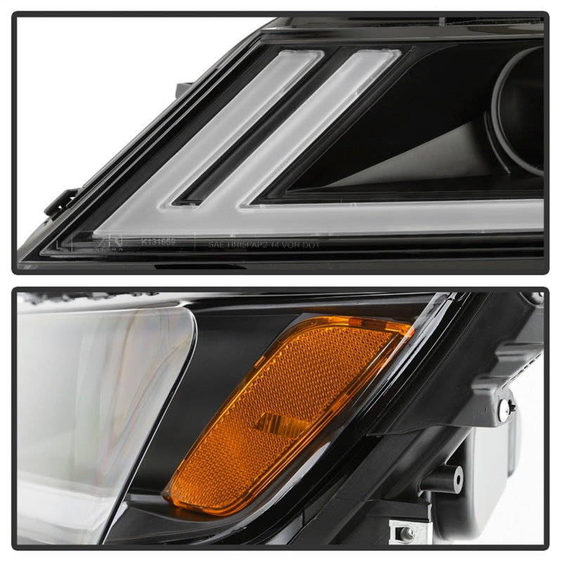 xTune 14-18 Chevy Impala (Excl Limited) DRL Halogen Projector Headlights - Blk (PRO-JH-CIM15-LB-BK)