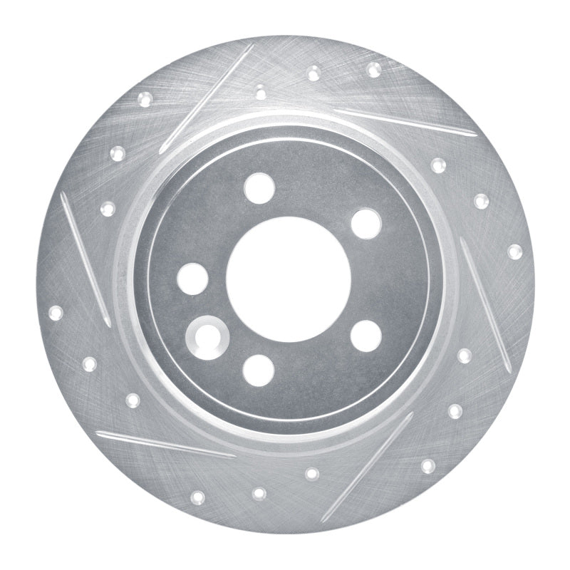 R1 00-06 Rover 75 (Mexico) Rear Left Drilled & Slotted Silver Brake Rotor