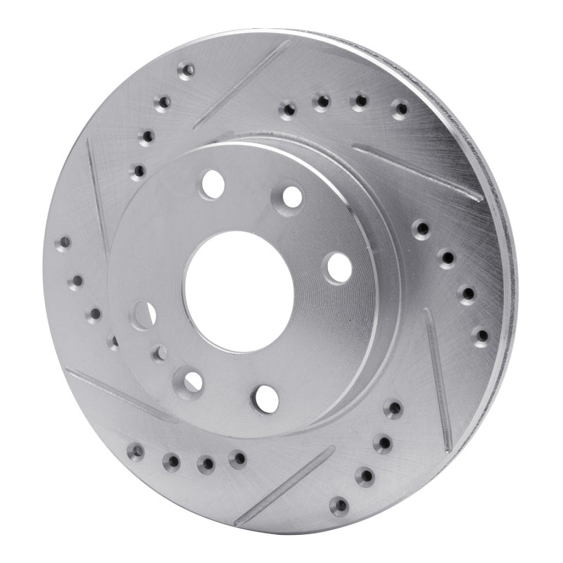 R1 94-97 Ford ASPIRE Front Left Drilled & Slotted Silver Brake Rotor