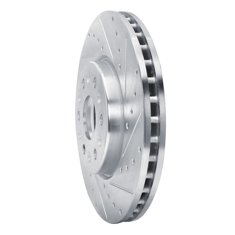 R1 17-25 Buick Enclave Front Right Drilled & Slotted Silver Brake Rotor