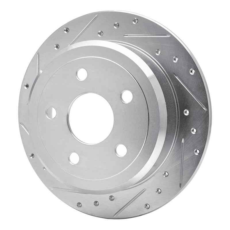 DFC 07-18 Jeep Wrangler Rear Left Drilled & Slotted Silver Brake Rotor