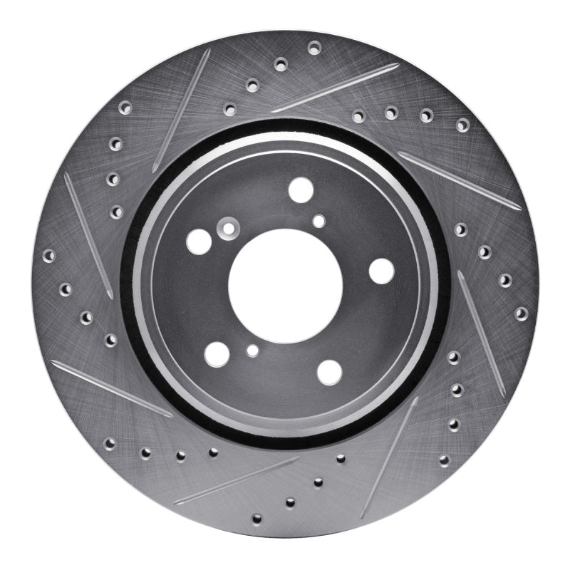 R1 15-25 Acura MDX Front Left Drilled & Slotted Silver Brake Rotor