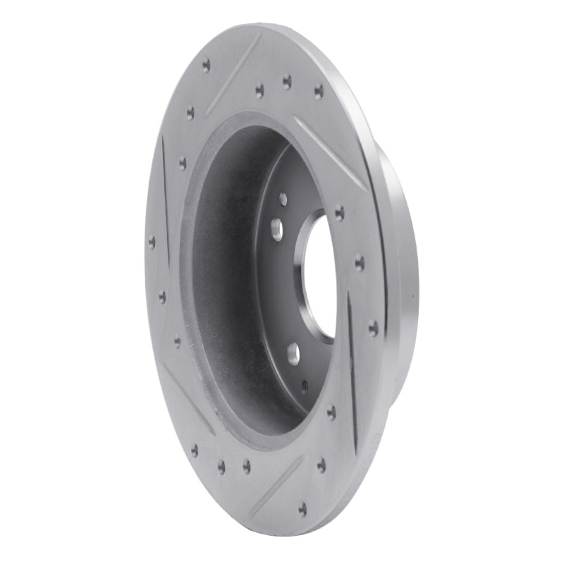 R1 97-01 Acura Integra Rear Right Drilled & Slotted Silver Brake Rotor