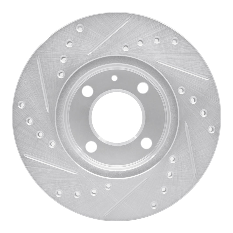 R1 86-08 Volkswagen Jetta Sedan Front Right Drilled & Slotted Silver Brake Rotor