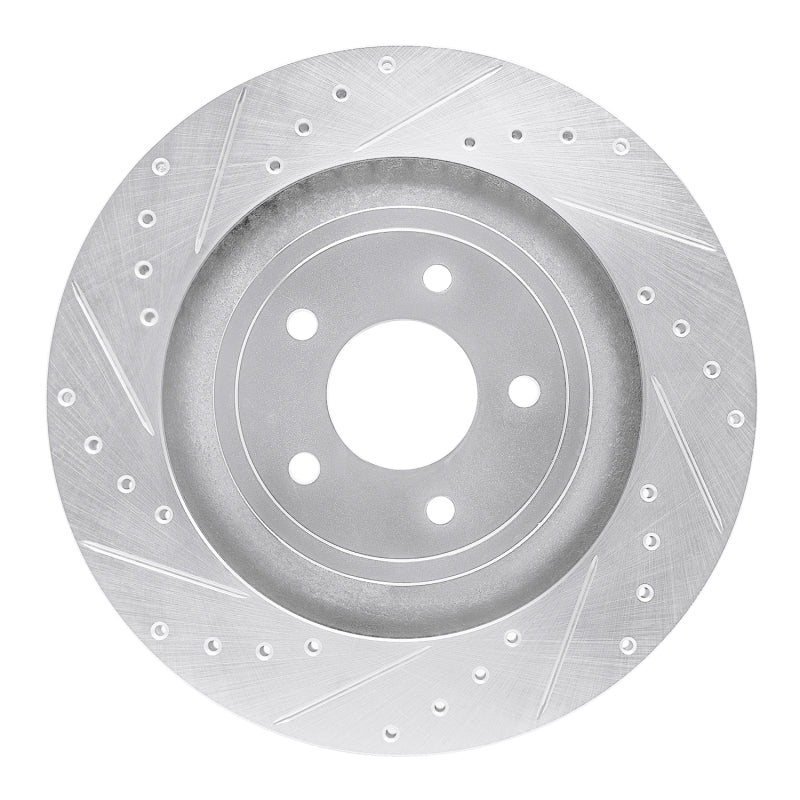 R1 08-14 Chrysler 200 Front Left Drilled & Slotted Silver Brake Rotor