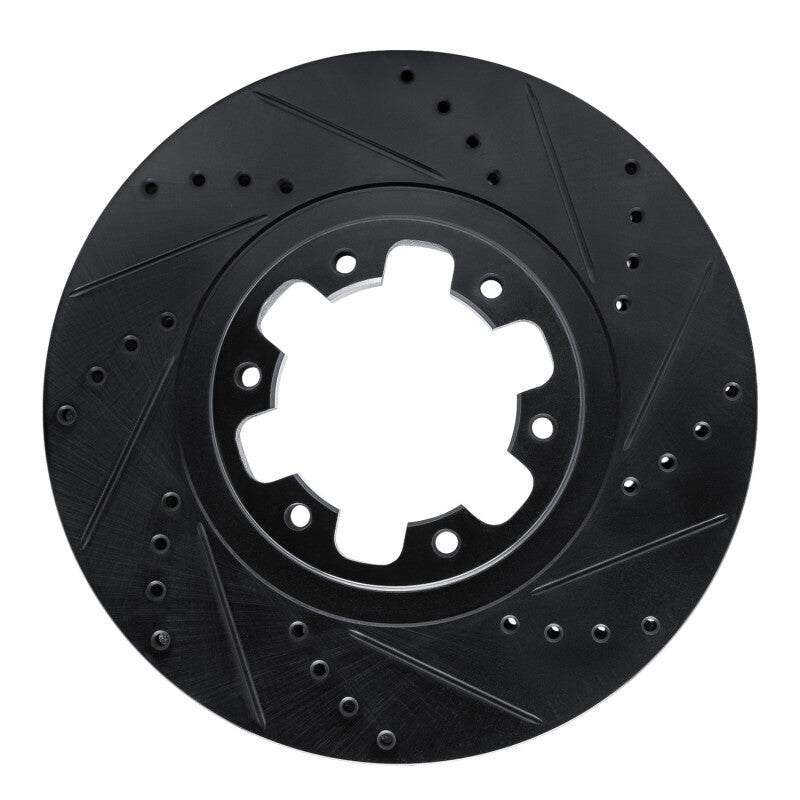 R1 98-04 Infiniti QX4 Front Right Drilled & Slotted Black Brake Rotor