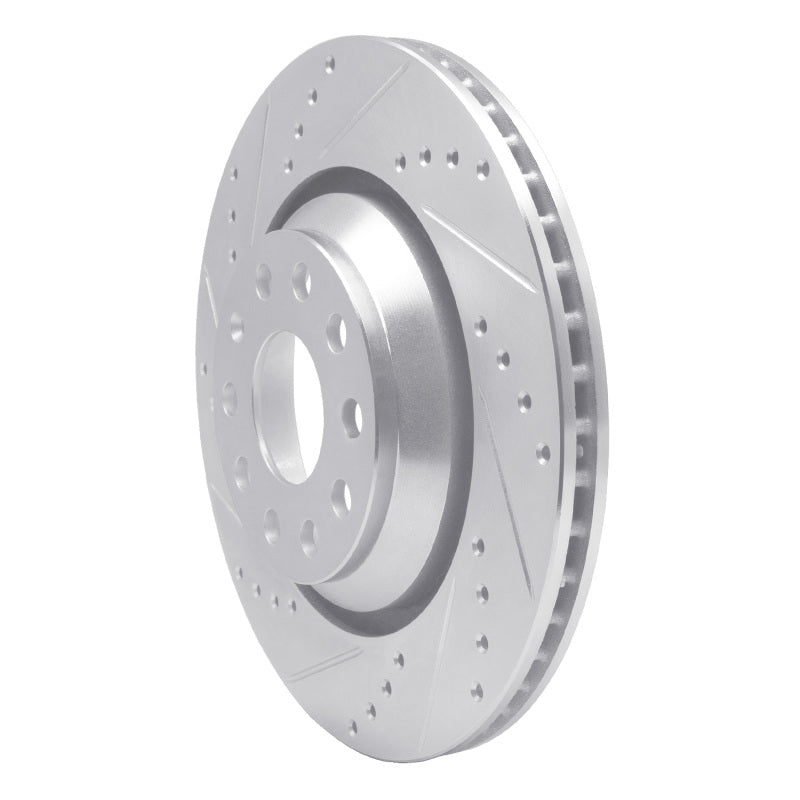 R1 06-25 Audi A3 Quattro Rear Left Drilled & Slotted Silver Brake Rotor