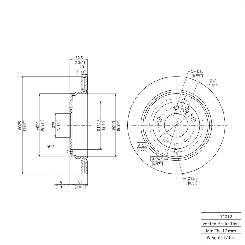R1 05-07 Land Rover LR3 Rear Brake Rotor