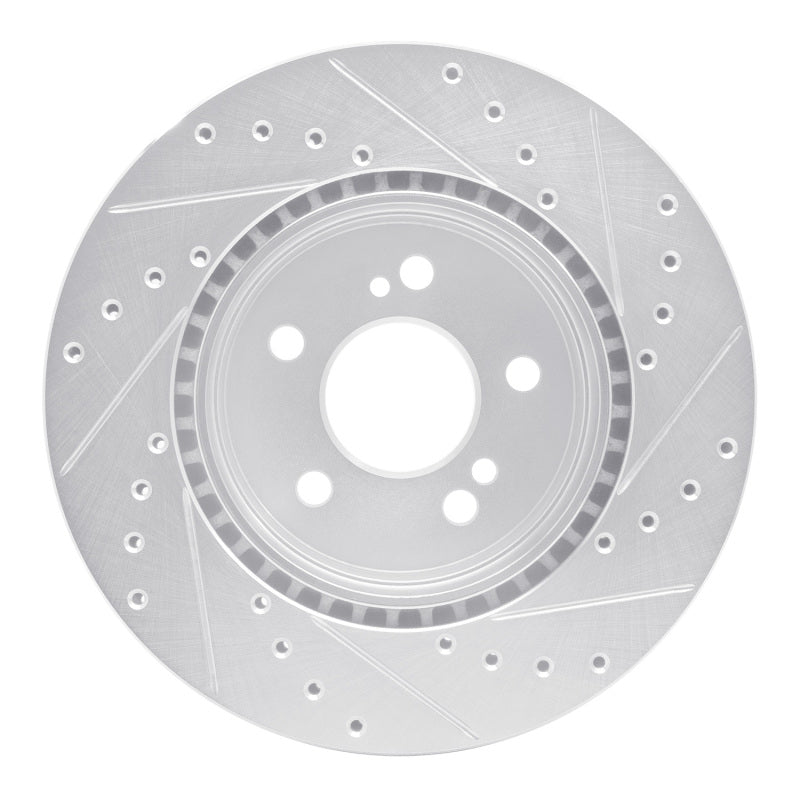 R1 93-02 Mercedes-Benz SL500 Rear Left Drilled & Slotted Silver Brake Rotor