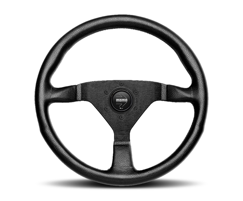 Momo Montecarlo Alcantara Steering Wheel 350 mm - Black/Black Stitch/Black Spokes