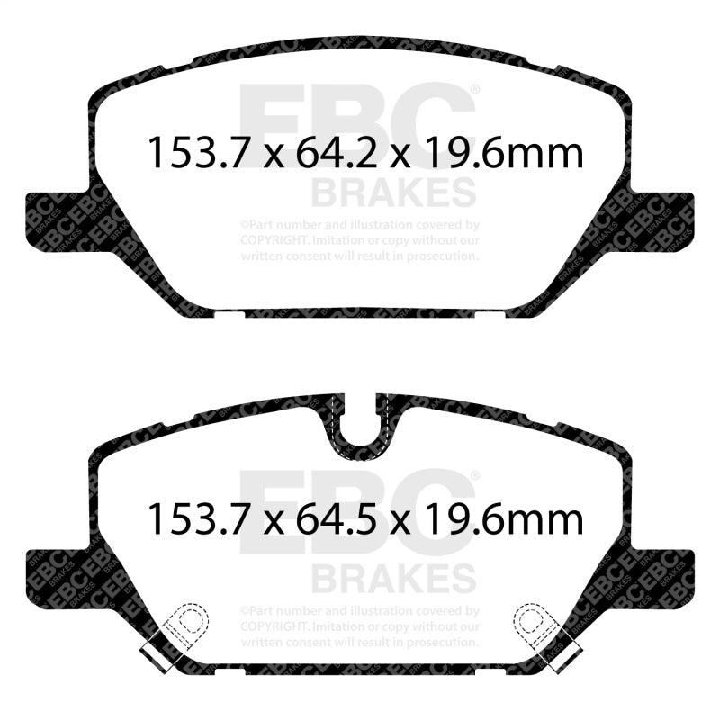 EBC 2020+ Cadillac CT5 Premium and Luxury 2.0T Ultimax Front Brake Pads