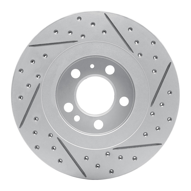 R1 98-15 Volkswagen Golf Front Left Drilled & Slotted Geo-Carbon Rotor