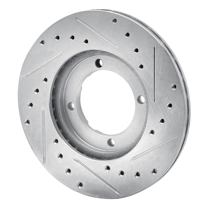 DFC 83-91 Dodge Colt Front Left Drilled & Slotted Silver Brake Rotor