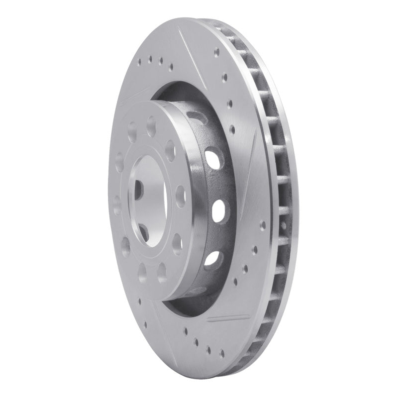 DFC 04-05 Audi ALLROAD Rear Right Drilled & Slotted Silver Brake Rotor