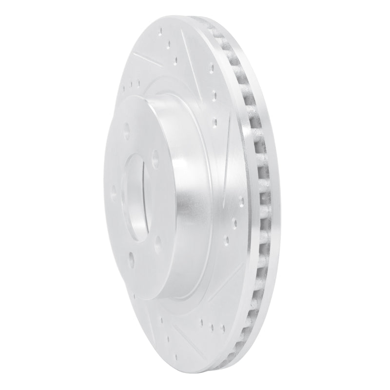 R1 98-04 Chrysler 300M Front Right Drilled & Slotted Silver Brake Rotor