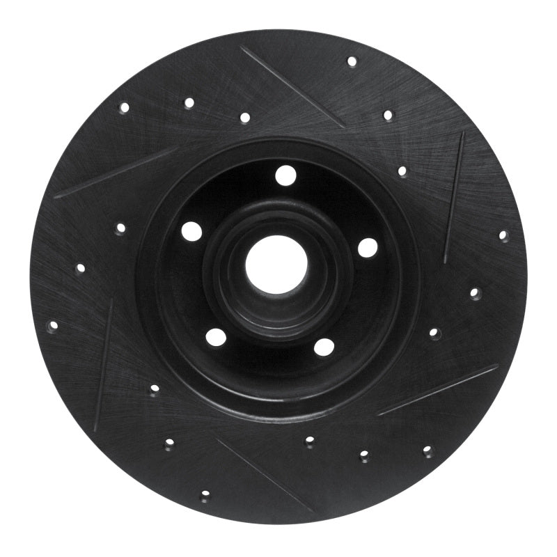R1 79-85 Volkswagen Vanagon Front Left Drilled & Slotted Black Brake Rotor