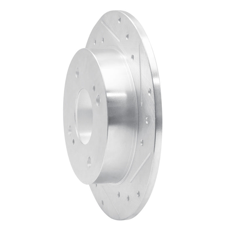 R1 90-06 Infiniti G20 Rear Right Drilled & Slotted Silver Brake Rotor