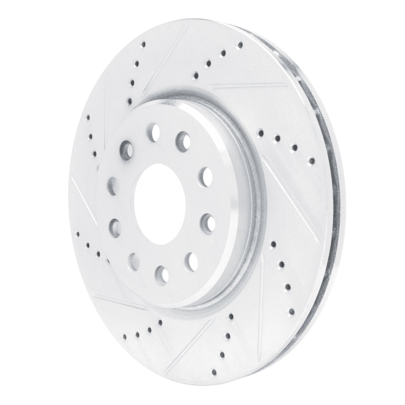 R1 22-25 Jeep Grand Cherokee Front Left Drilled & Slotted Silver Brake Rotor