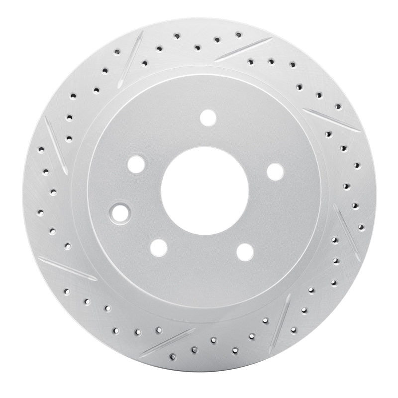R1 02-25 Infiniti G35 Rear Left Drilled & Slotted Geo-Carbon Rotor