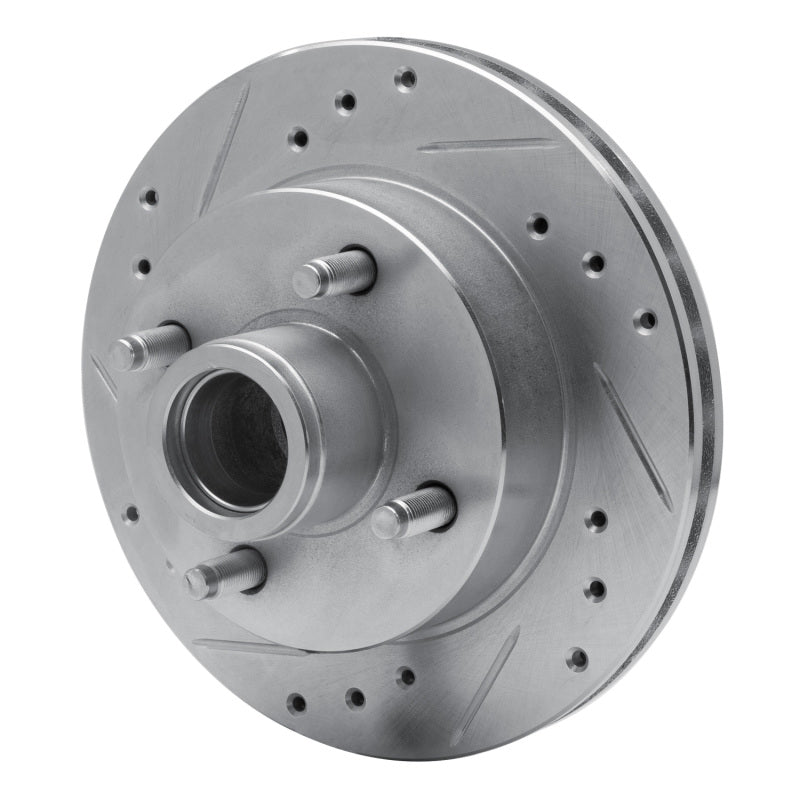 R1 74-80 Ford Mustang II Front Left Drilled & Slotted Silver Brake Rotor