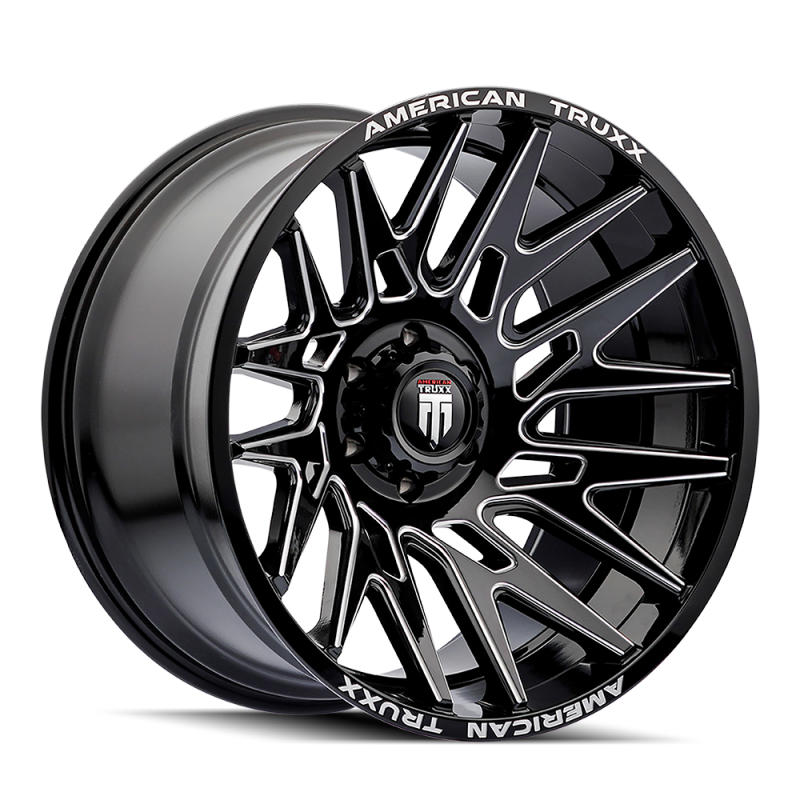 American Truxx AT1919 Evolution 22x12 / 8x170 BP / -44mm Offset / 125.2mm Hub Gls Blk Mill Wheel