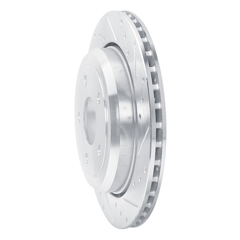 R1 11-25 Dodge Durango Rear Right Drilled & Slotted Silver Brake Rotor