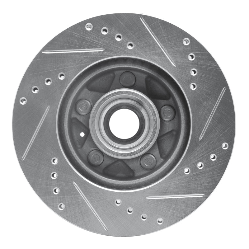 DFC 82-87 Volvo 740/745/760 Series Front Left Drilled & Slotted Silver Brake Rotor