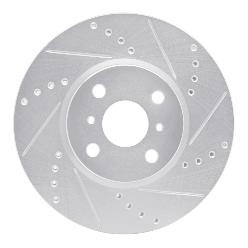 DFC 12-18 Toyota Yaris (USA/Canada) Front Right Drilled & Slotted Silver Brake Rotor
