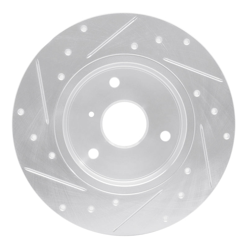 R1 05-16 Smart Fortwo Front Right Drilled & Slotted Silver Brake Rotor