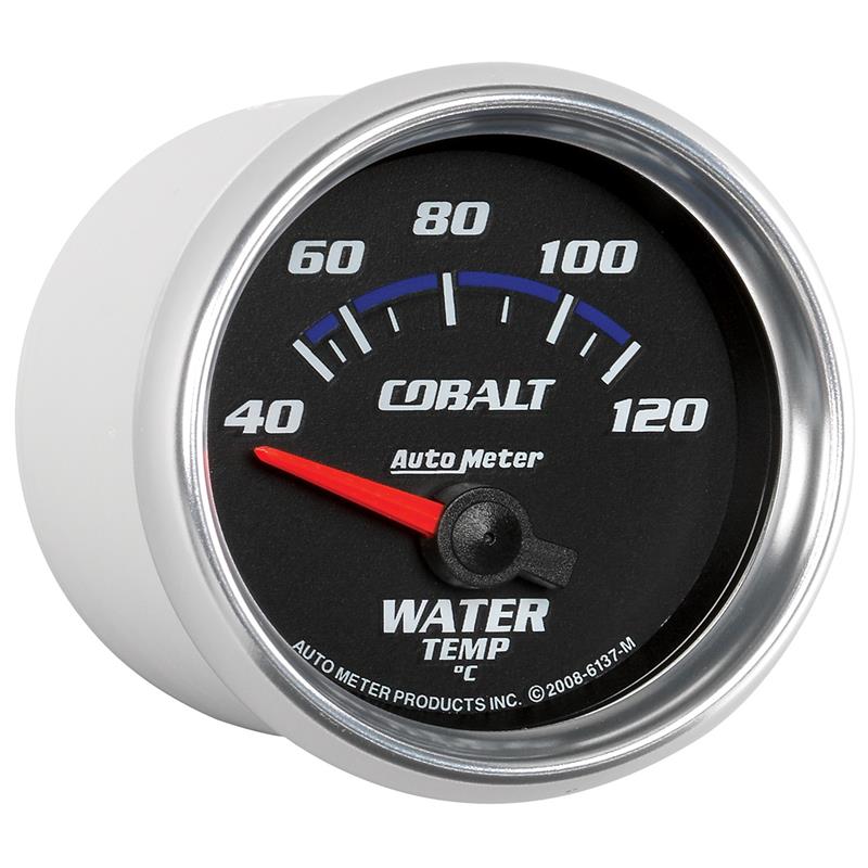 Autometer Cobalt 52mm Short Sweep Electronic 40-120 Deg C Water Temperature Gauge