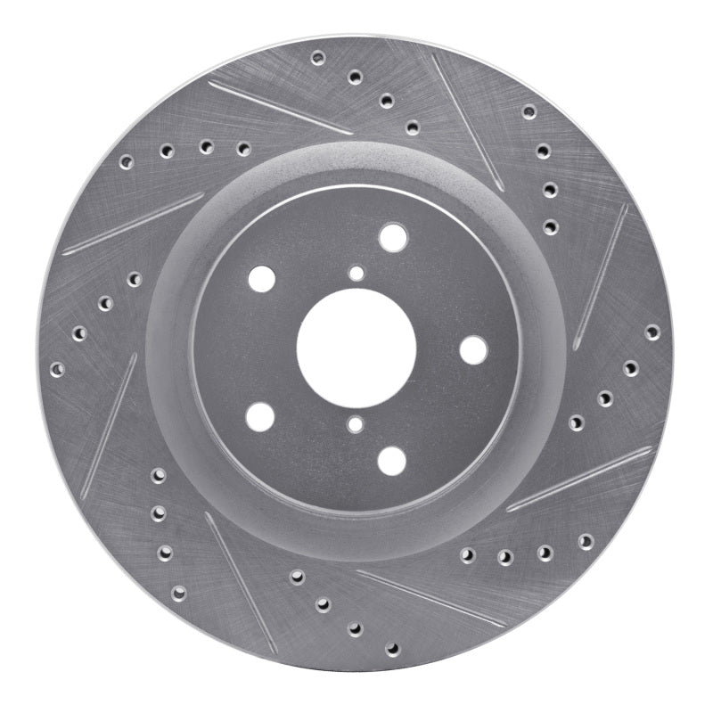 R1 19-24 Subaru Forester Front Right Drilled & Slotted Silver Brake Rotor