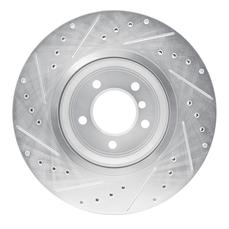 R1 07-15 BMW 335XI Front Right Drilled & Slotted Silver Brake Rotor
