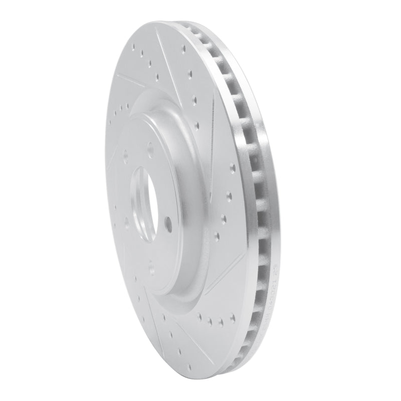 R1 14-19 Nissan Rogue Front Right Drilled & Slotted Silver Brake Rotor