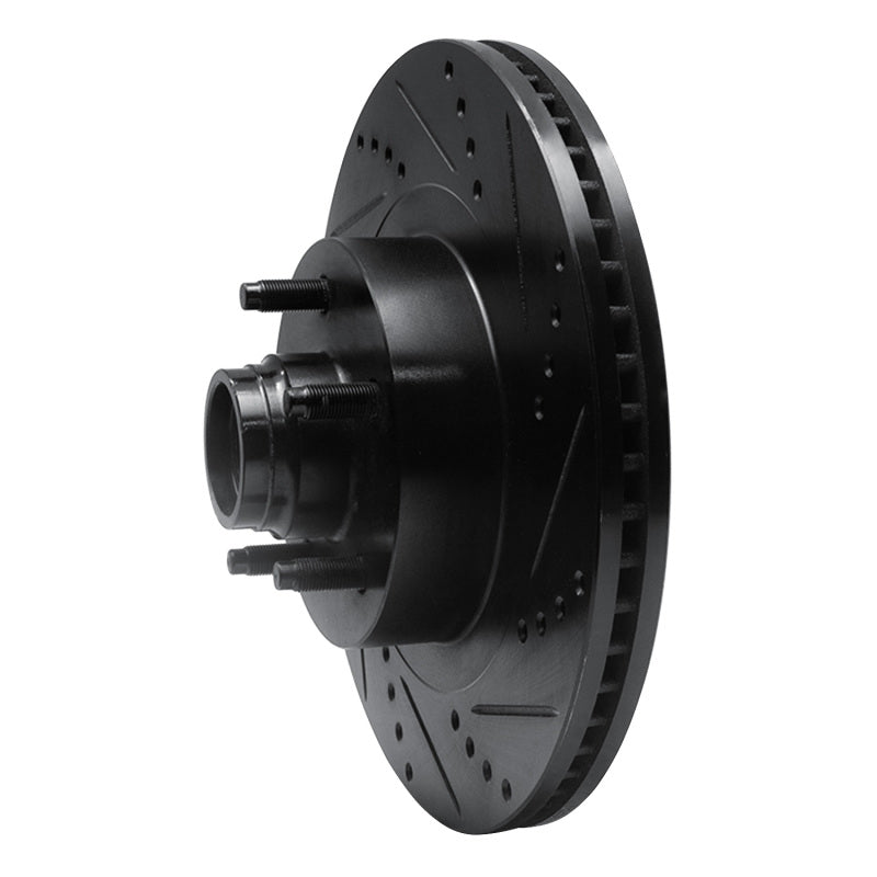 R1 01-05 Ford Explorer Sport Front Right Drilled & Slotted Black Brake Rotor