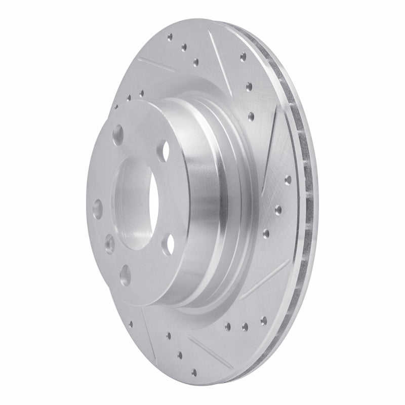 R1 06-21 BMW 230I Rear Right Drilled & Slotted Silver Brake Rotor