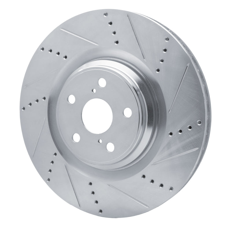 DFC 10-17 Lexus LS460 Right Front Drilled & Slotted Silver Brake Rotor