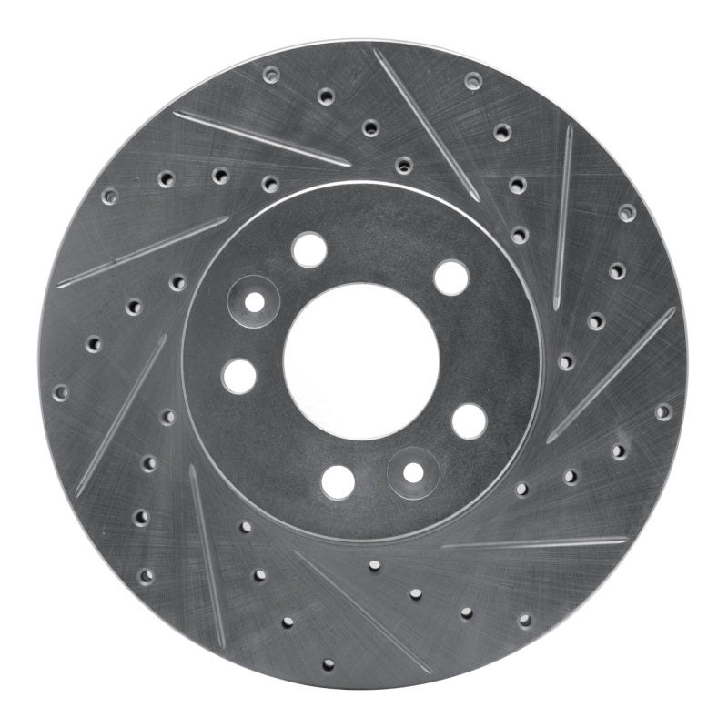 R1 98-02 Ford Crown Victoria Front Right Drilled & Slotted Silver Brake Rotor