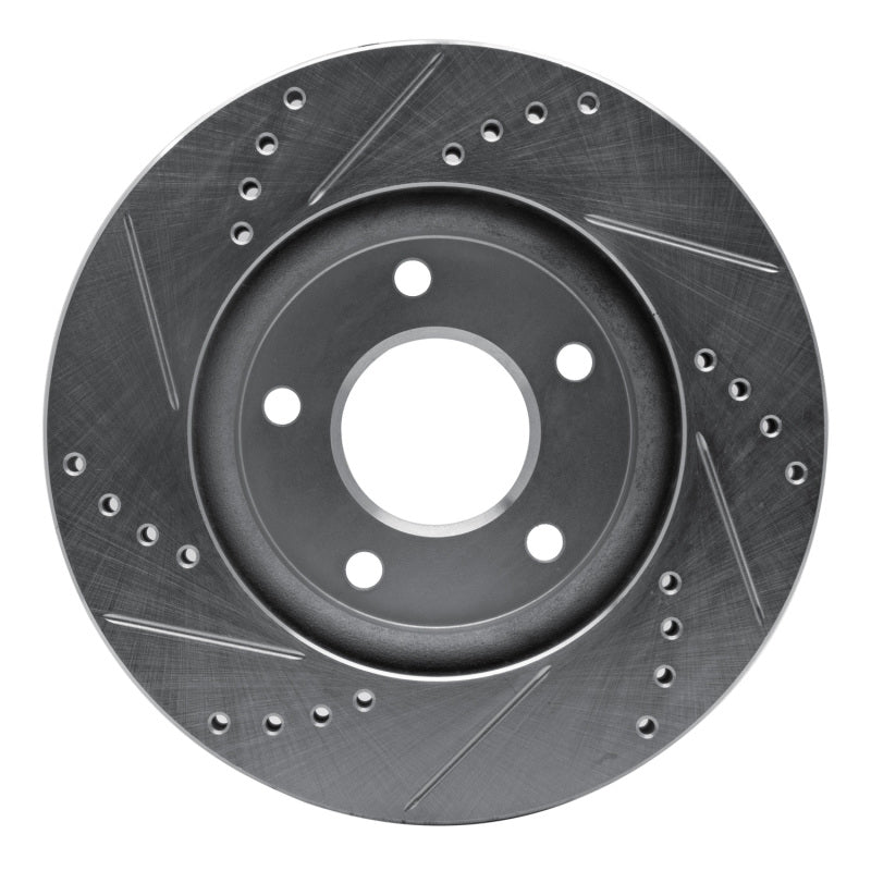 R1 07-17 Dodge CALIBER Front Right Drilled & Slotted Silver Brake Rotor