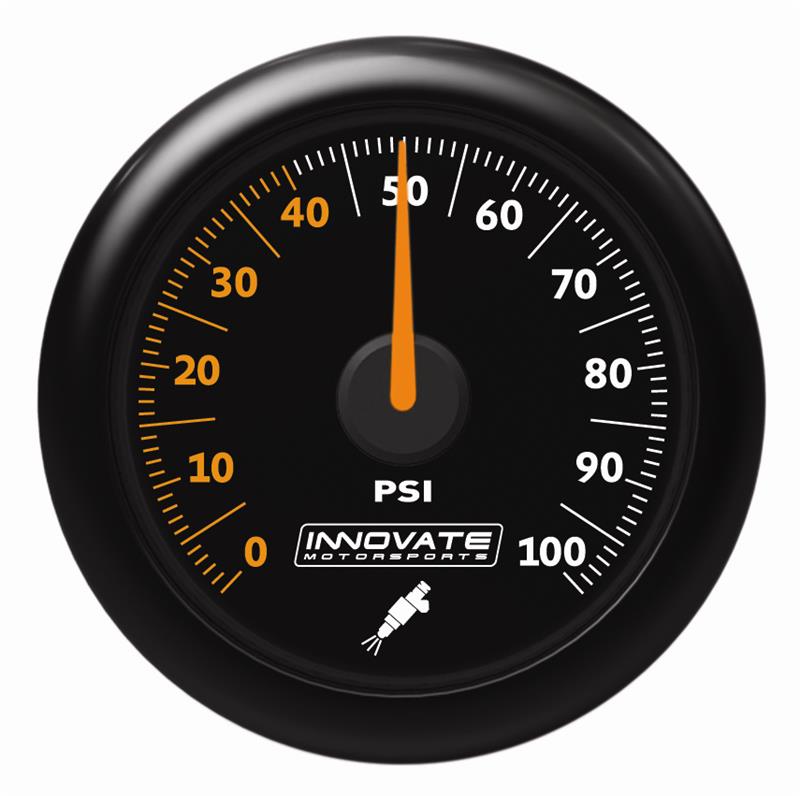 Innovate MTX Analog Fuel Pressure 0-100psi Gauge Kit - Black Dial