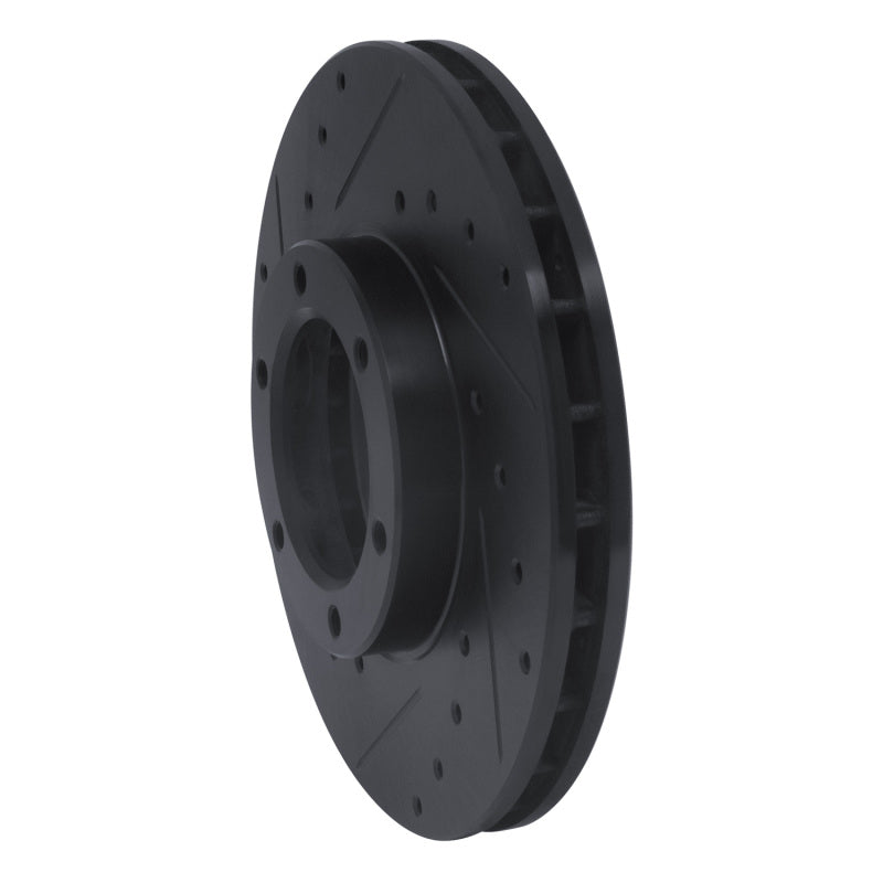 R1 87-88 Toyota Pickup Front Left Drilled & Slotted Black Brake Rotor