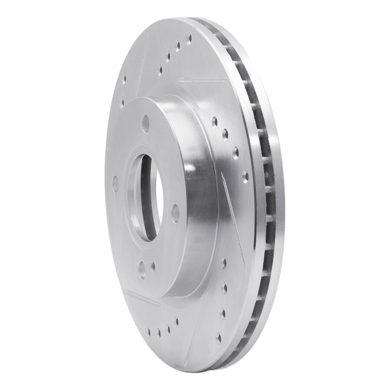 R1 11-19 Ford Fiesta (USA/Canada) Front Left Drilled & Slotted Silver Brake Rotor