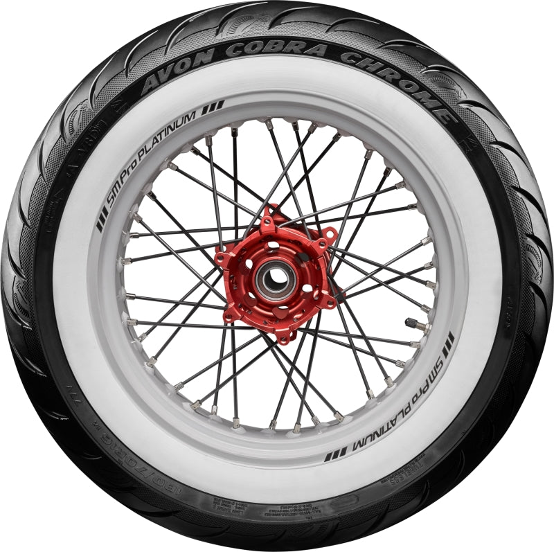 Avon Cobra Chrome AV92 White Sidewall Rear Tire - 150/70-18 76V 1DK ++(AVAILABLE AFTER DEC 2026)++