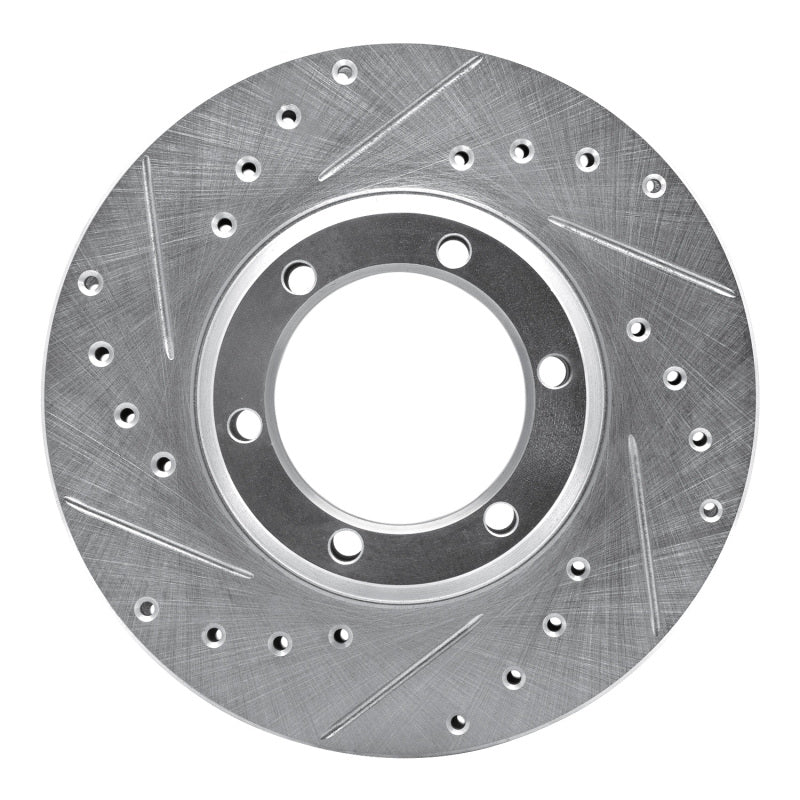 DFC 81-87 Mitsubishi Raider Front Left Drilled & Slotted Silver Brake Rotor