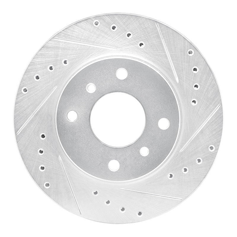 DFC 90-92 Infiniti M30 Front Right Drilled & Slotted Silver Brake Rotor