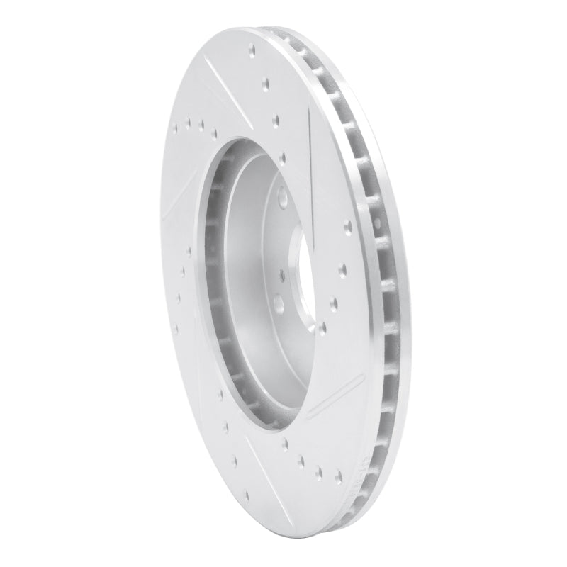 R1 98-22 Acura CSX Front Left Drilled & Slotted Silver Brake Rotor