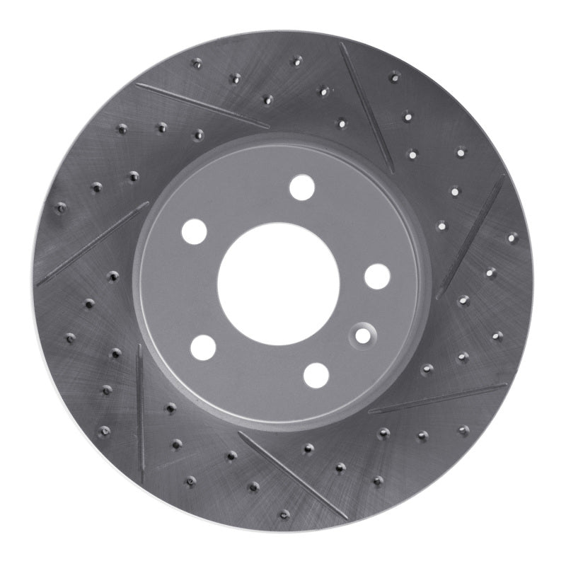 R1 13-25 Cadillac Ct4 Front Right Drilled & Slotted Geo-Carbon Rotor