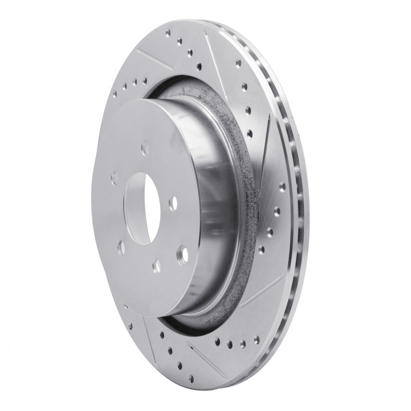 DFC 09-24 Infiniti Q70 Rear Right Drilled & Slotted Silver Brake Rotor