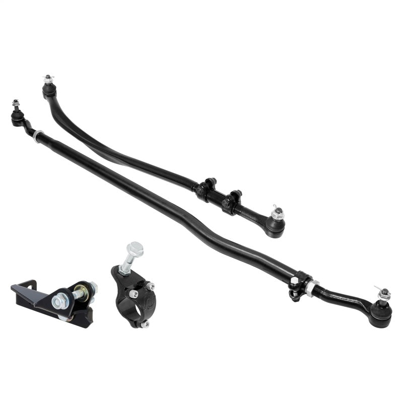 RockJock JL/JT Currectlync Steering System Forged Drag Link 42mm Tie Rod Tube w/Stabilizer Brackets