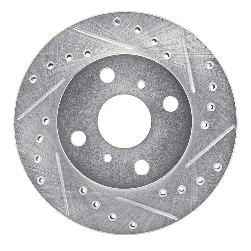 DFC 88-92 Geo Prizm Front Right Drilled & Slotted Silver Brake Rotor